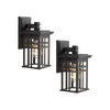 2 pack black glass wall mounted fixture