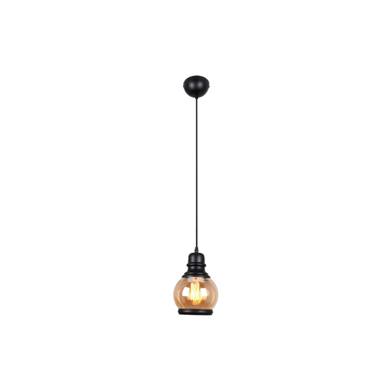 Mason Jar glass black painted pendant lamp light