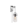 1 light plug in clear glass pulley wall sconce with chrome finish