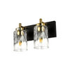 2 light vanity wall lighting fixture modern wall sconce with hammerld glass shade
