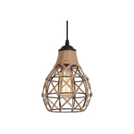 Hemp rope lantern pendant light vintage kitchen island lighting