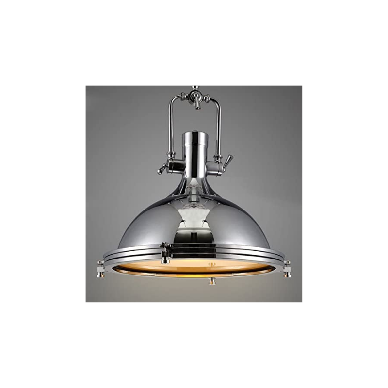Vintage industrial barn warehouse frosted diffuser pendant light, dome pendant lamp with chrome color