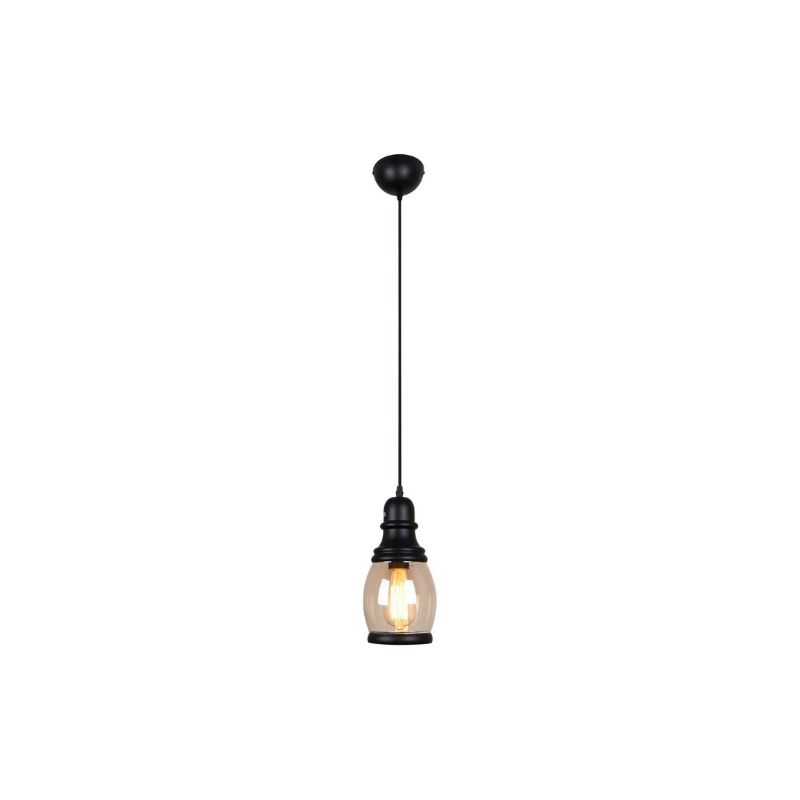 Mason Jar glass black painted pendant lamp light