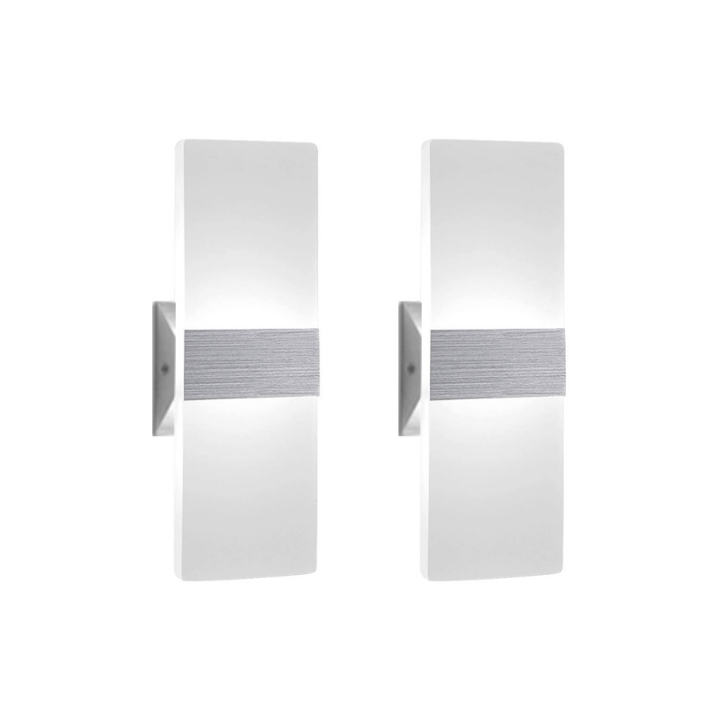 2 light acrylic LED wall light fixture
