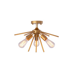 3 light sputnik flush mount ceiling light fixtures flush mount with antique brass finish
