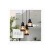 3 lights Mason Jar glass black painted pendant lamp light