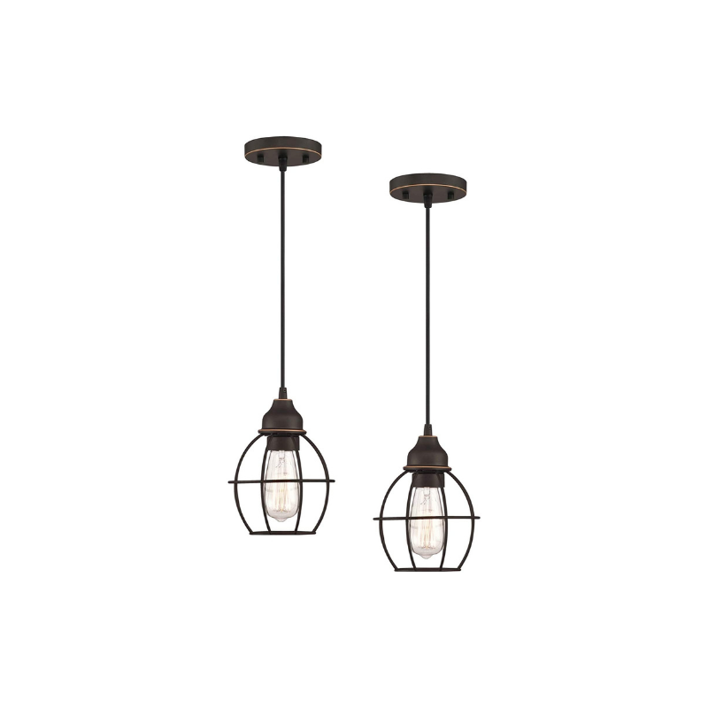 Vintage cage Edison pendant light with 2 pack