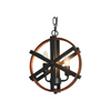 Industrial black pendant light rustic wood circle pendant lighting fixture