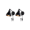 2 pack plug in  wall sconce light vintage black wall mount light fixture