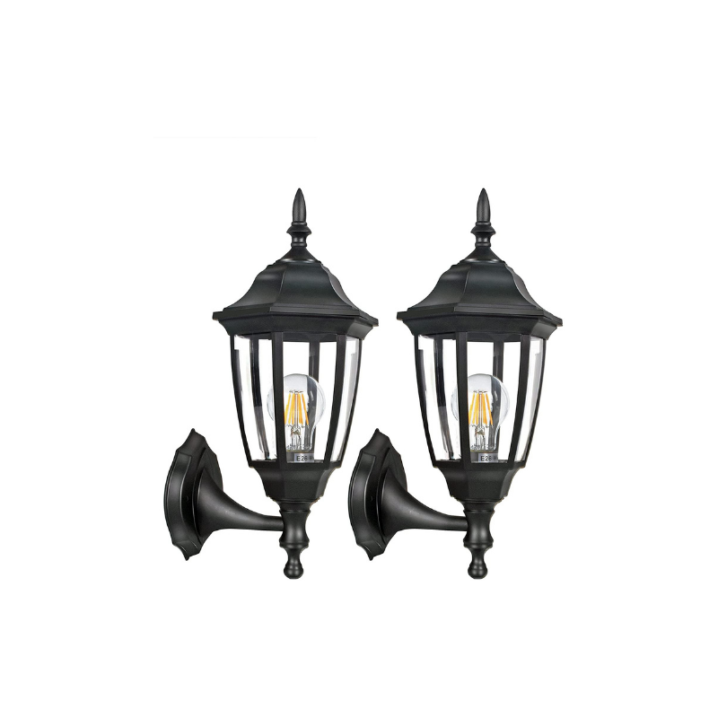 2-pack porch wall light fixture black outdoor wall sconce