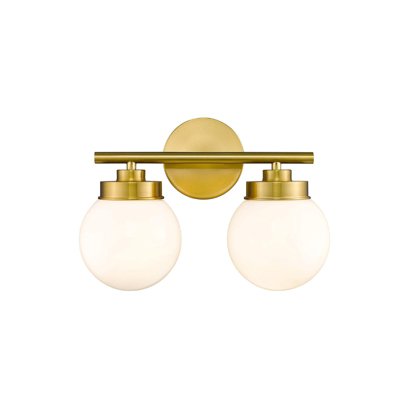 2 light globe wall sconce gold bathroom vanity wall light fixture