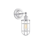 Industrial chrome wall light home wire cage wall sconce