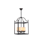 Matte black cage chandelier lantern adjustable Hanging lamp