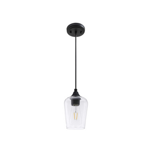 Black glass pendant light industrial ceiling hanging light