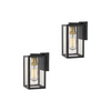 2 pack indoor black wall sconce with clear glass shade