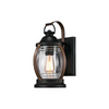 Farmhouse outdoor light fixture with barn wood finish vintage wall sconce with glass shade