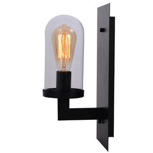 Clear Glass wall lamp vintage Industrial porch black wall sconces