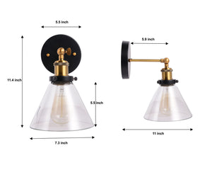 Adjustable Industrial wall sconce simplicity glass wall light fixture