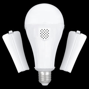 4 pack Outdoor Rechargeable Emergency LED Bulb, Battery driven E26 bulb with hook