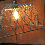 Vintage basket pendant light industrial silver chandelier