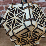 Geometric wood hanging light home decor vintage lamp