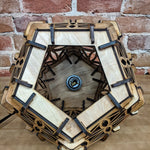 Geometric wood hanging light home decor vintage lamp