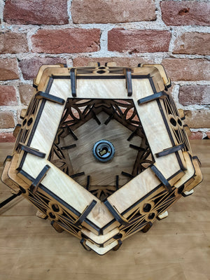 Geometric wood hanging light home decor vintage lamp