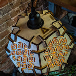 Geometric pendant lighting vintage wood hanging pendant lights