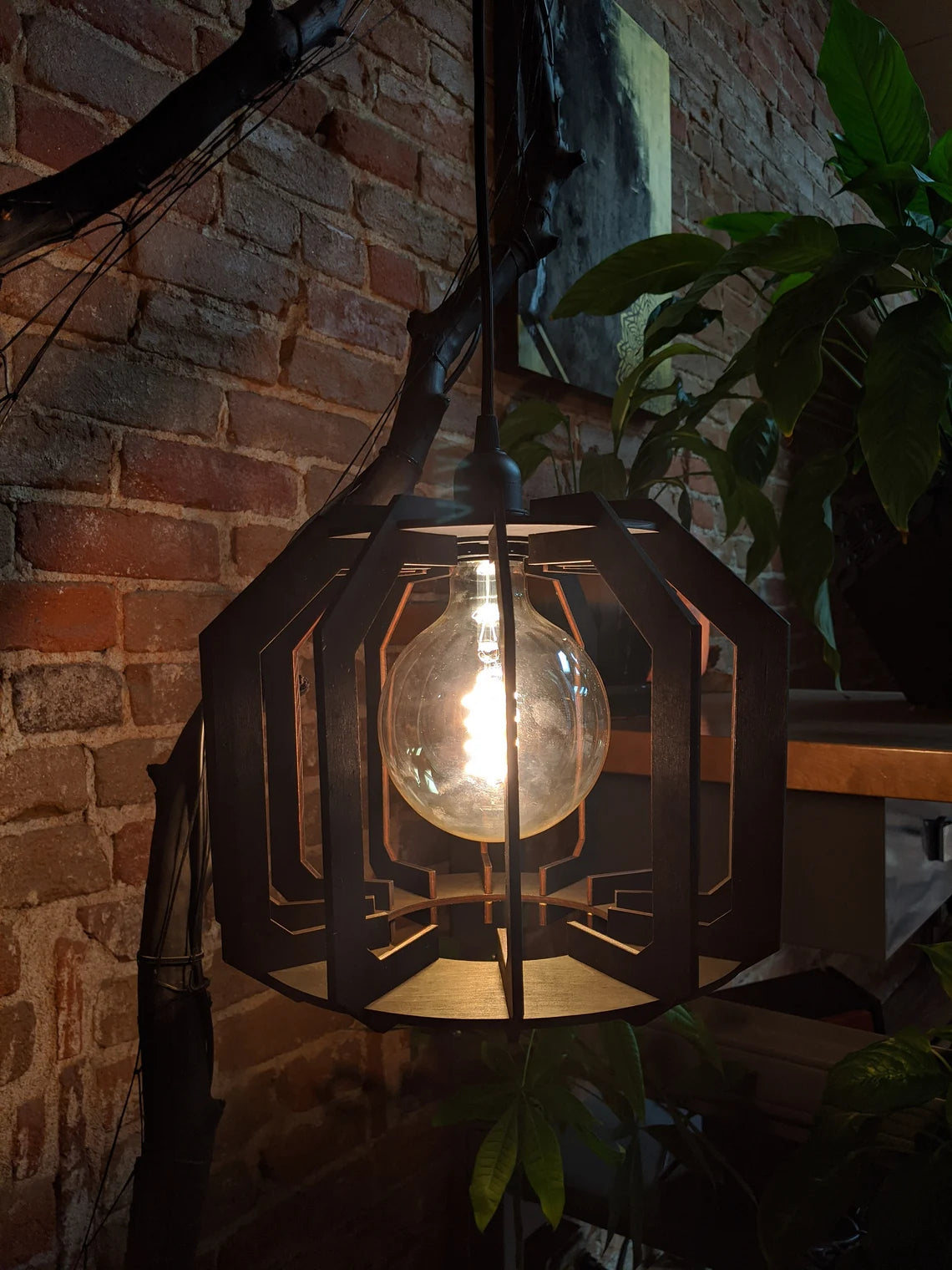 Geometric home lighting home decor wood pendant lighting