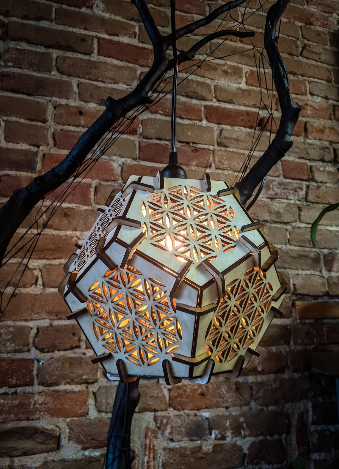 Geometric pendant lighting vintage wood hanging pendant lights