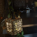 Wood geometric pendant lamp home decor vintage chandelier lighting