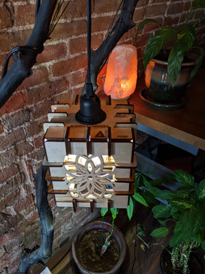 Wood geometric pendant lamp home decor vintage chandelier lighting