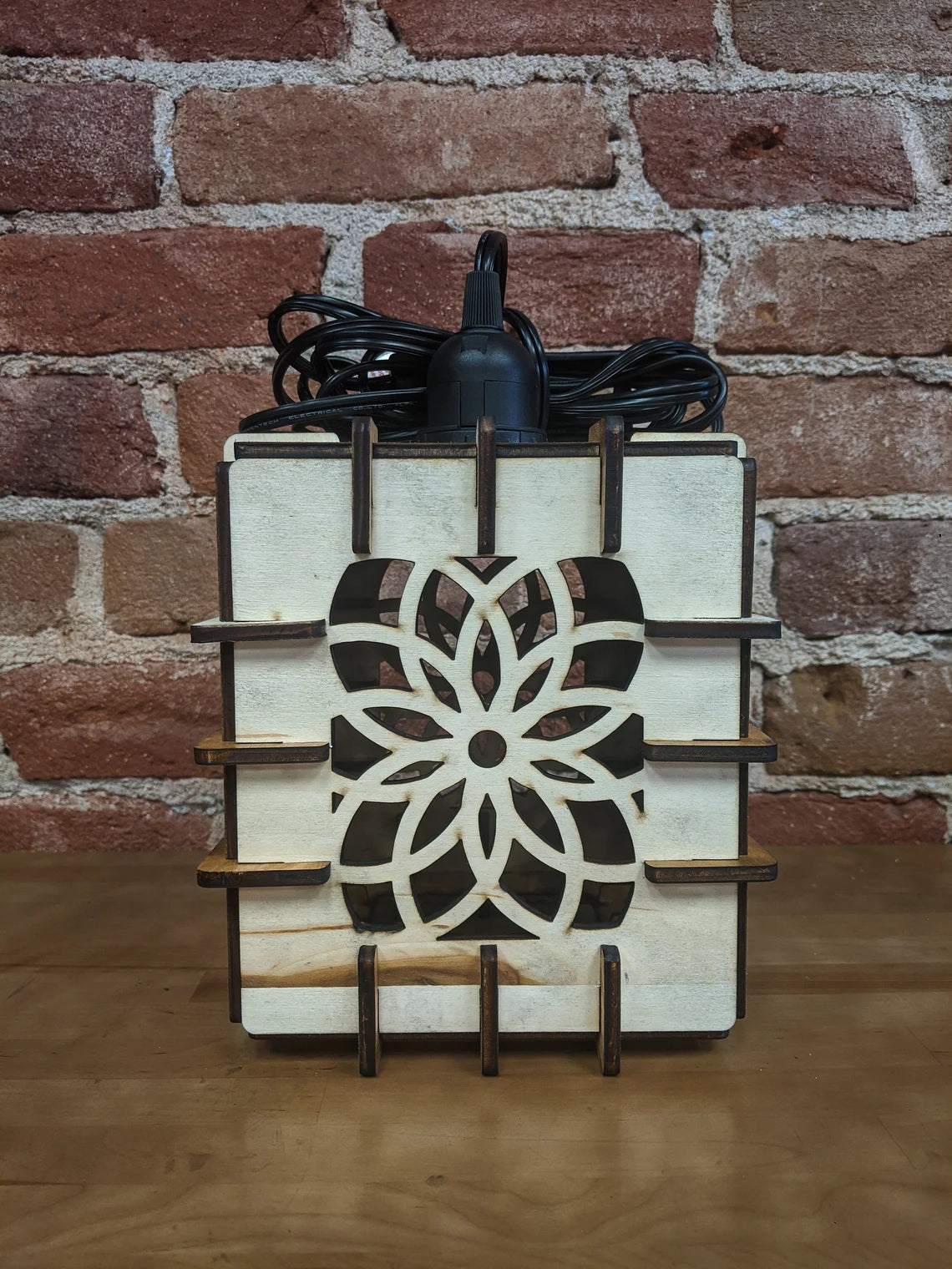 Wood geometric pendant lamp home decor vintage chandelier lighting