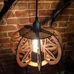 Geometric pendant lamp vintage wood hanging pendant light fixture