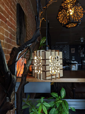 Wood geometric pendant lamp home decor vintage chandelier lighting