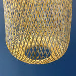 Woven bamboo pendant light long oval hanging lights