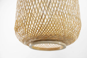 Woven bamboo pendant light long oval hanging lights