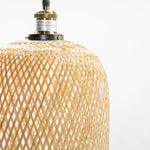 Woven bamboo pendant light long oval hanging lights