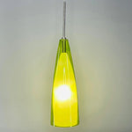 Lime Green Glass pendant light fixture bar hanging light with clear cord