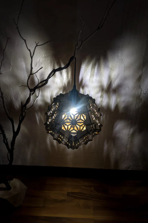 Wood geometric pendant lighting home decor vintage hanging lights