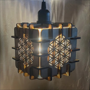 Vintage wood hanging light geometry chandelier light