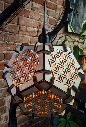 Geometric pendant lighting vintage wood hanging pendant lights