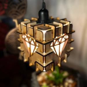 Diamond style hanging light vintage wood chandelier light